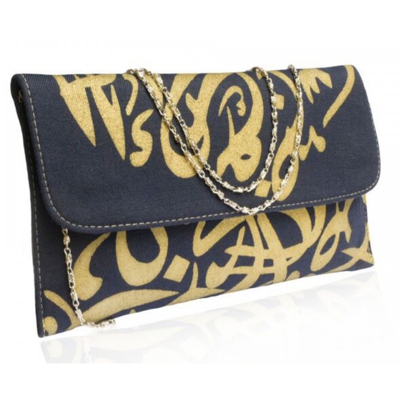 Calligraphy Clutch (Midnight Blue)