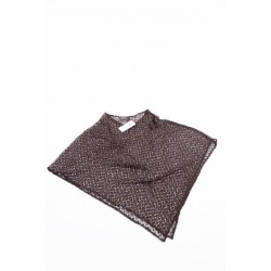 Charcoal Brown Crochet Poncho