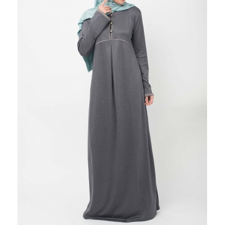 Crescent -Slate Grey Abaya Dress