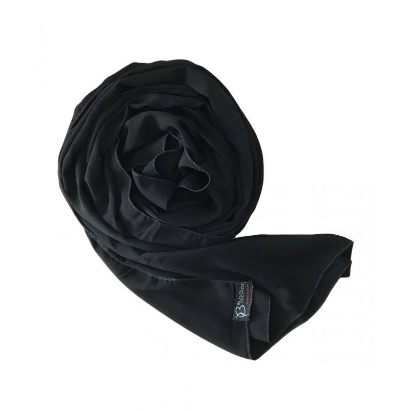 Jet Black Georgette Hijab