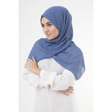 Aegean Blue Crepe Hijab