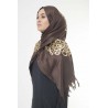 Chocolate Brown Calligraphy Hijab